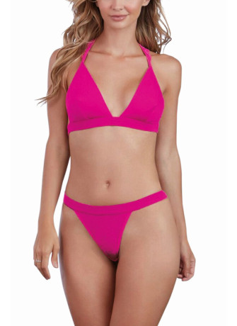 Ensemble magenta jersey et dentelle - DG11074MAG